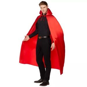 Red Collared Cape adult vampire Halloween costume NWT